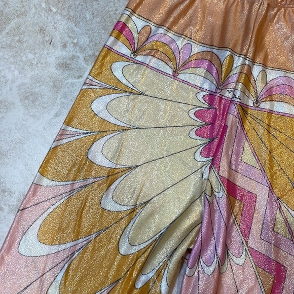 Rare! Vintage Early 90’s Emilio Pucci Shiny Psychadelic Print Leggings M - Picture 8 of 13